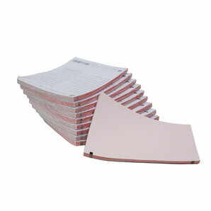 A4-Thermopapier, 205 mm breites rotes Raster, Z-Falz, Blockschlange, 150 Blatt, 10er-Pack